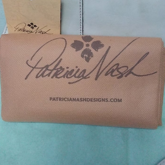 Patricia Nash White Wax Tool Fiora Satchel Purse, Mint - Picture 8 of 11